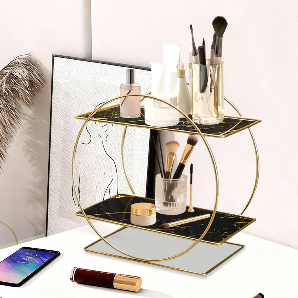 Perfume Organizer for Dresser, 2 Tier Bathroom Counter Organizers and Storage, Gold Makeup Organizer for Vanity, Bath... - Image 6