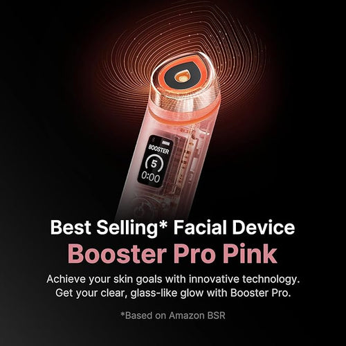 medicube Booster Pro | 6-in-1 Real Glass Glow Beauty Massager | for Clear, Radiant, Firmer-Looking Skin | Korean Skin Care | Pink