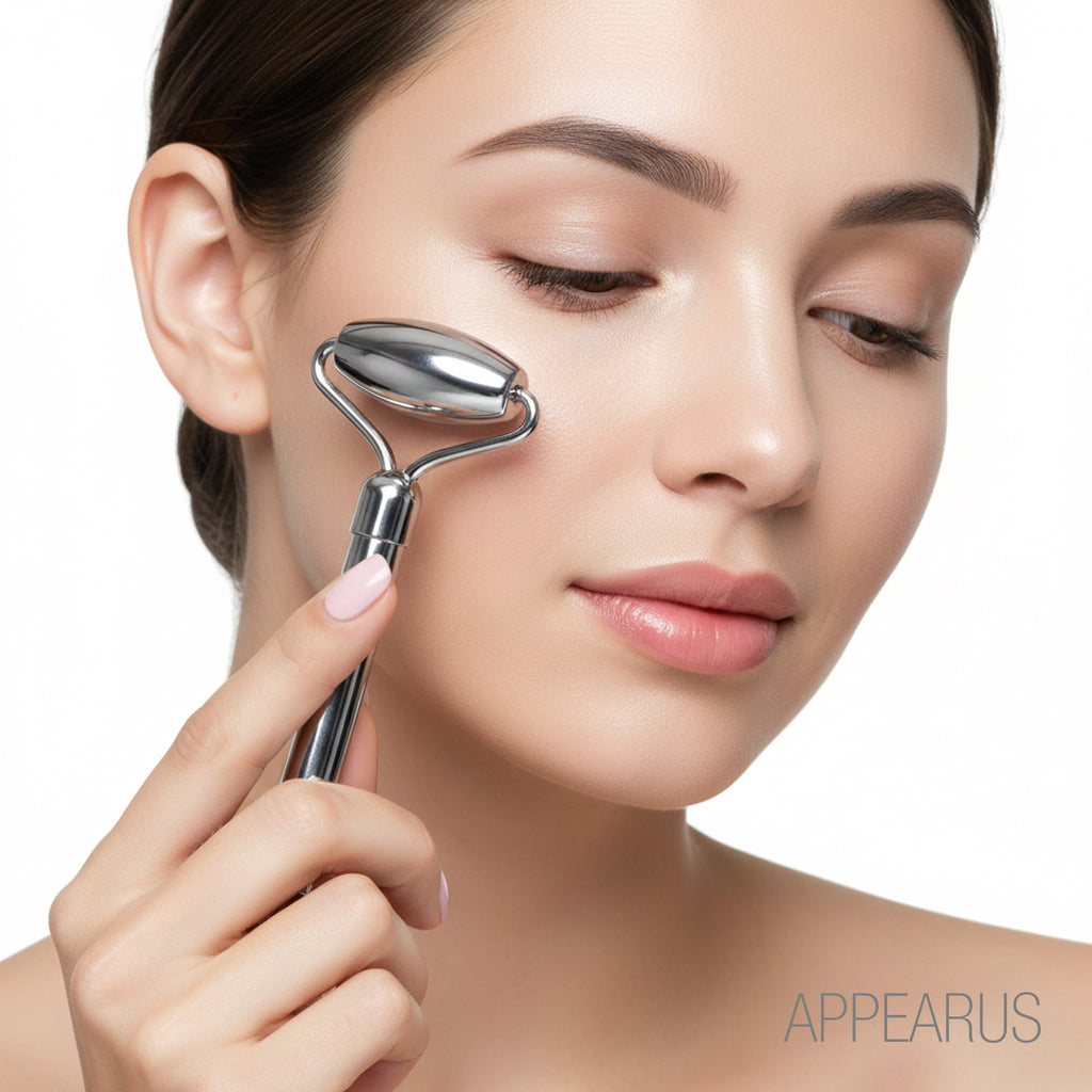 Stainless Steel Double Head Face Roller Massager for Facial Spa (1 PC/) - Image 2