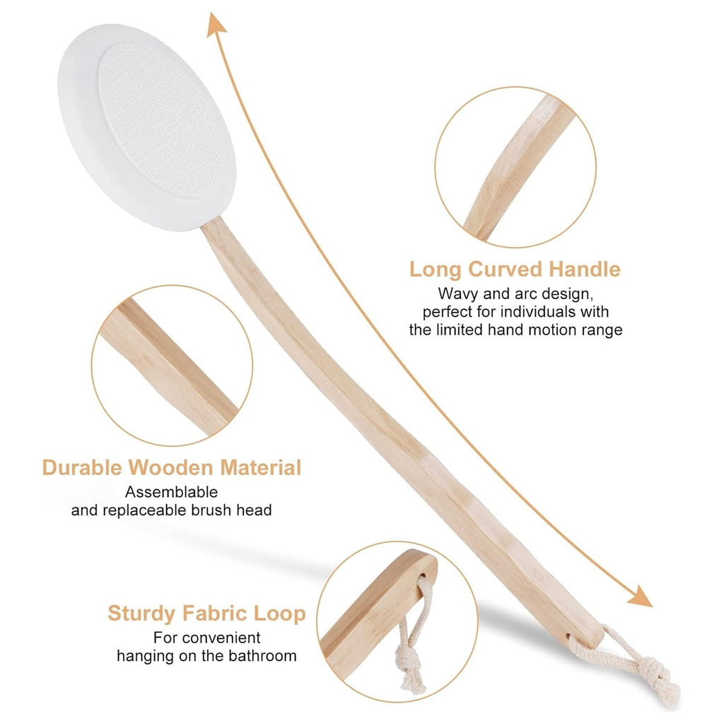 Professional Lotion Applicator, Extended Reach & Curved Design, For Easy Clean Dry, 7 Pieces, White - Image 5