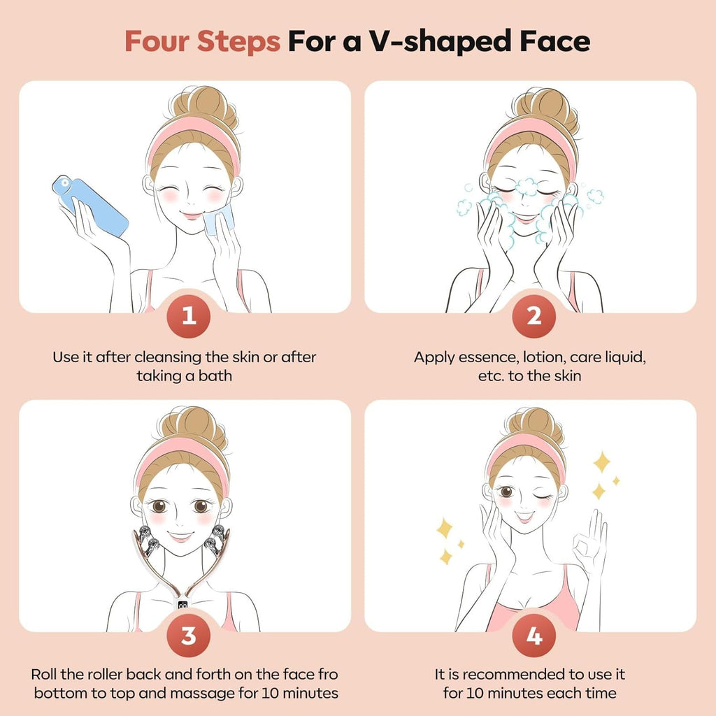 Face Roller Device,Electric Face Lifting Device with Vibration Massage,3-level RF Radio Frequency 9-level Microcurren... - Image 6