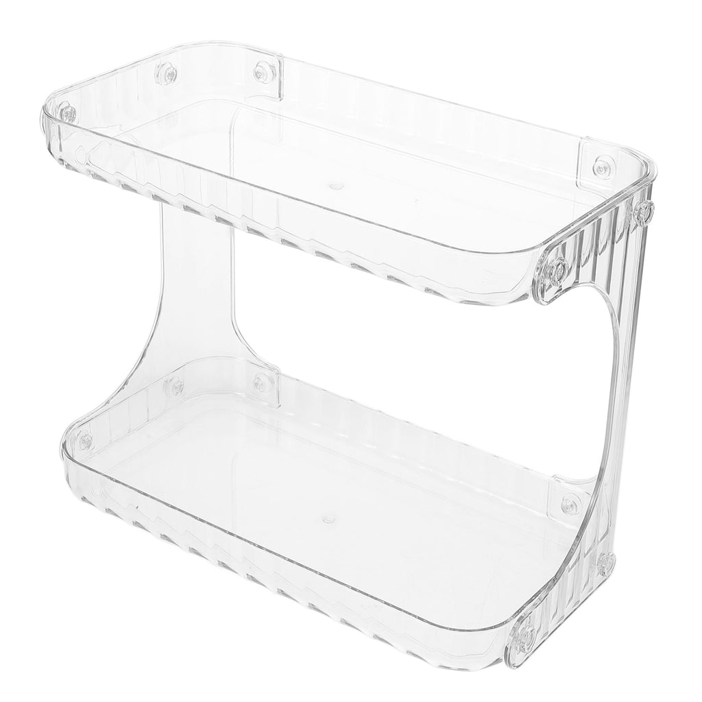 Bathroom Corner Organizer with Dual-Layer Storage for Skincare and Makeup in PET Material - Image 6