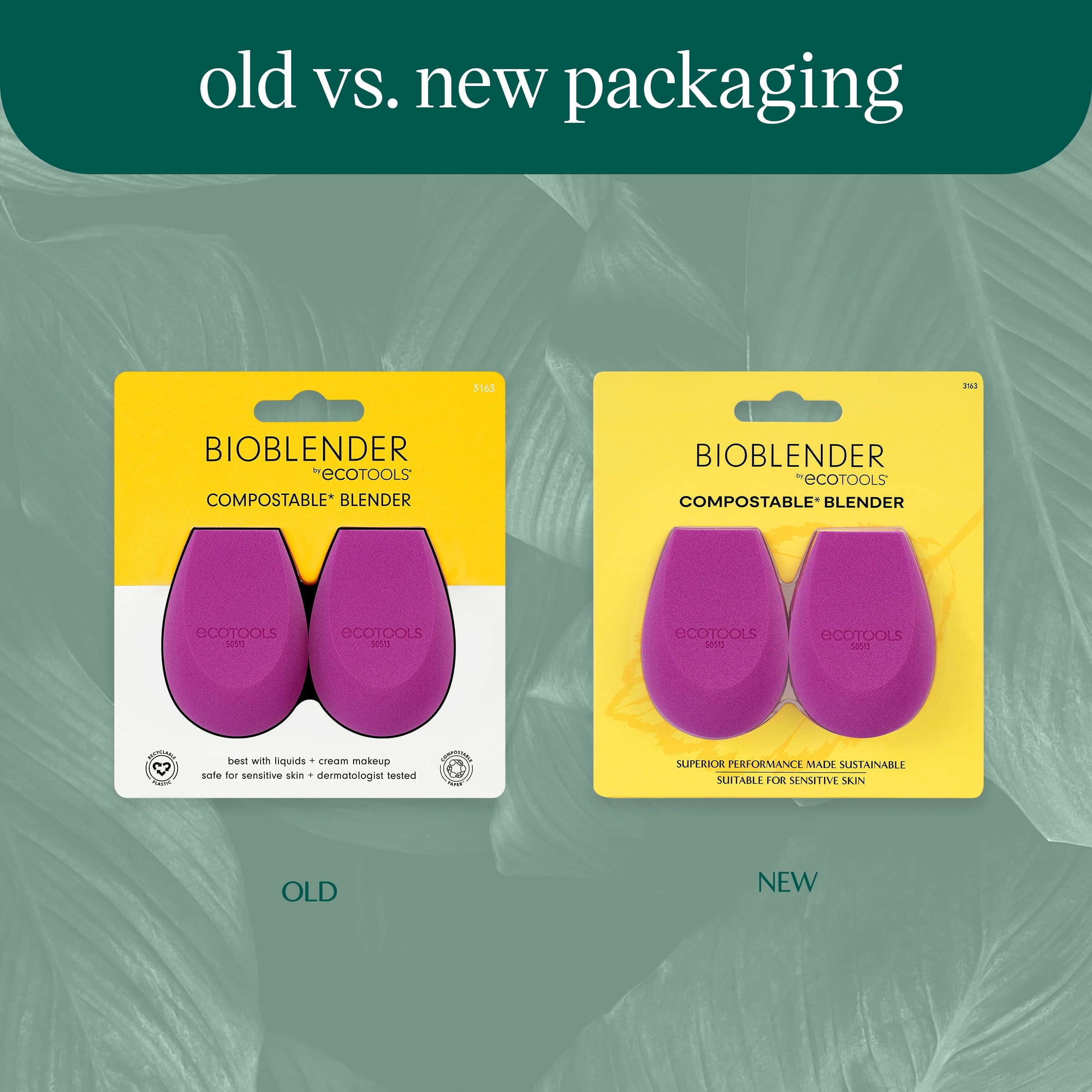 EcoTools Bioblender Makeup Sponge Duo, for Liquid and Cream Foundation, Purple, 2 Count - Image 2