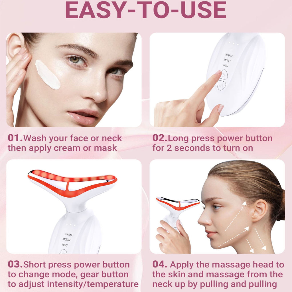 7 Color Face Massager Tool,Neck and Facial Sculpting Electric Tools,4 Modle Facial Toning Device,Multifunctional Face Lift Device for Skin C - Image 3