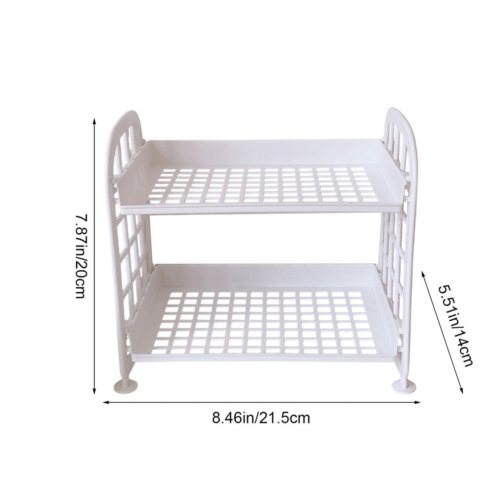 Desktop Storage Rack, Desktop Rack Cosmetic Stationery Storage Holder, 2-Tier Multifunctional Plastic Shelf Makeup Or... - Image 2