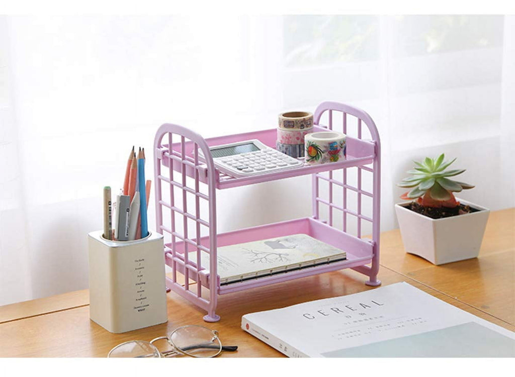 Bathroom Organizers and Storage, Makeup & Jewelry Organizer, Desk Rack Cosmetic Stationery Organizer, 2-Tier Multifun... - Image 2