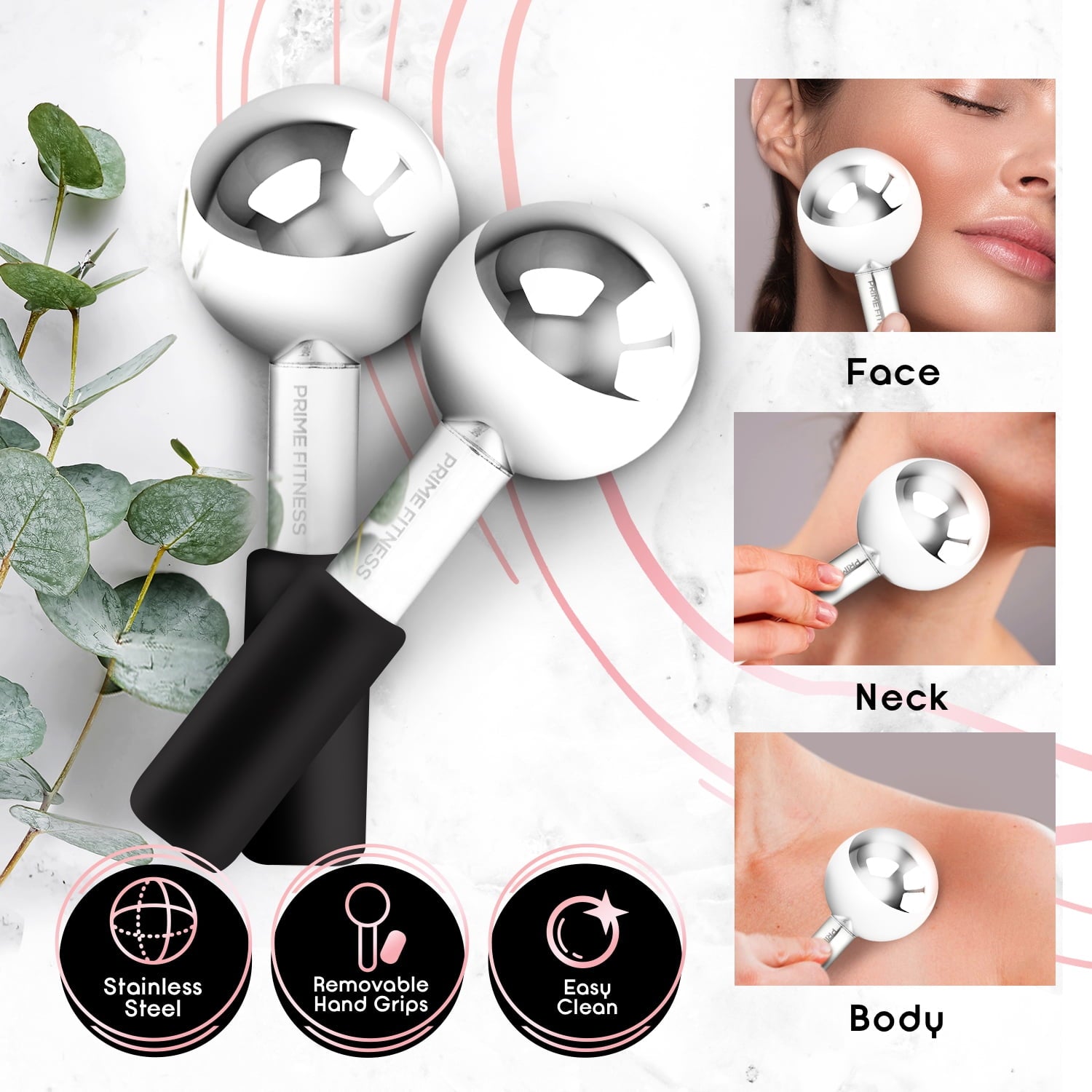 Ice Globes for Facials | Unbreakable Steel Cooling Roller | Cryo Sticks for Face | Massager for Face Neck & Eyes | Sk... - Image 5