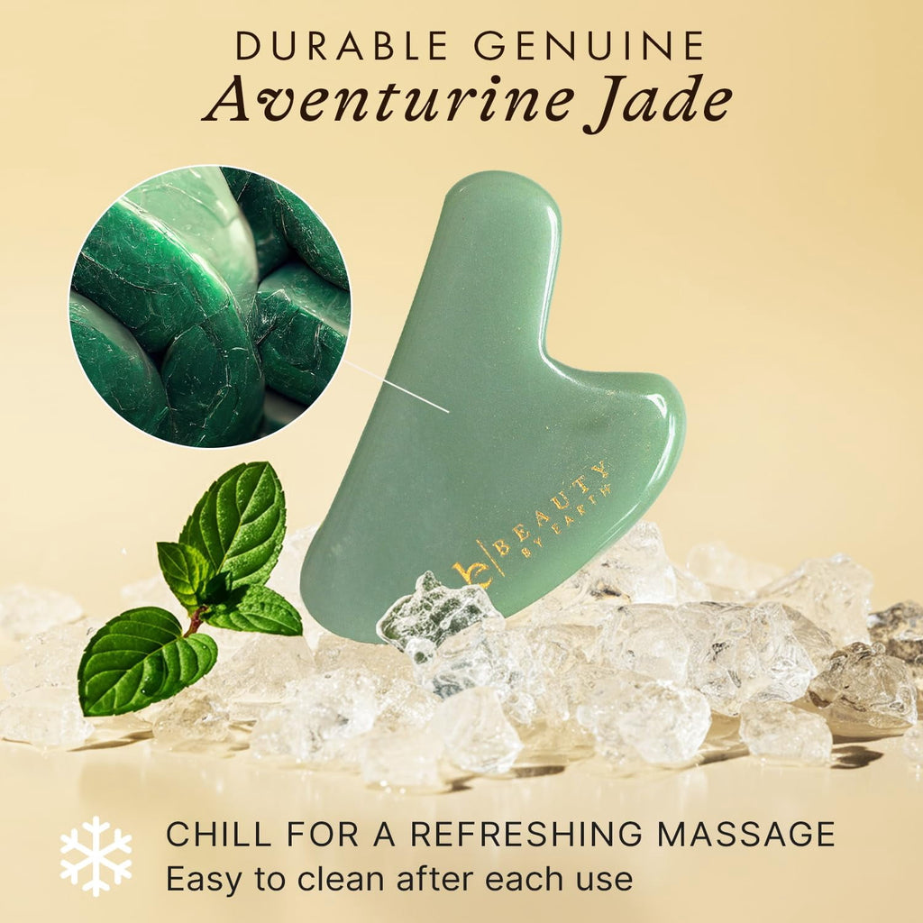 Gua Sha Tool - Jade Stone Scraping Massage Tool, Facial Massage for Lymphatic Drainage for Face, Eyes, Neck and Body - Image 5