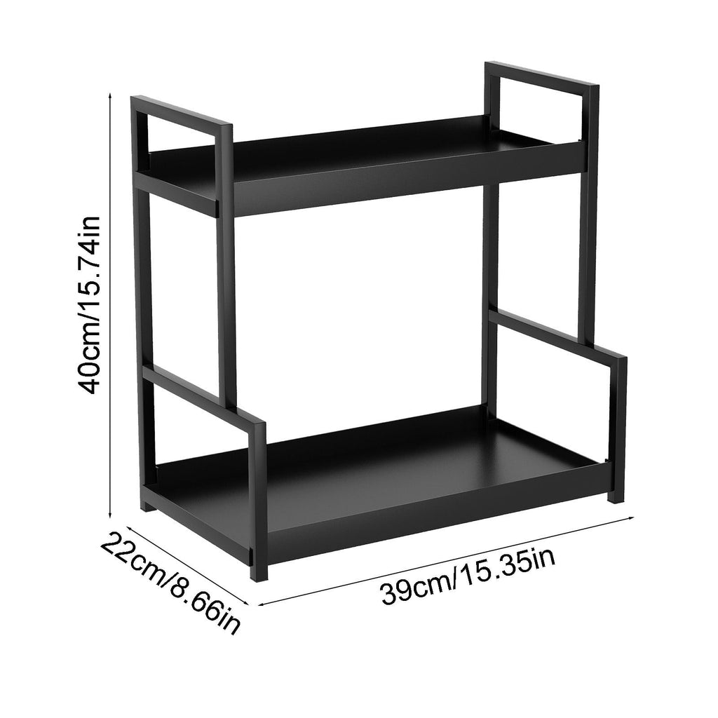 2-Tier Black Bathroom Counter Organizer - Skincare Cosmetic Display Tray For Perfume, Makeup, Bathroom, Kitchen Counters, Under Sinks, Vanit - Image 3
