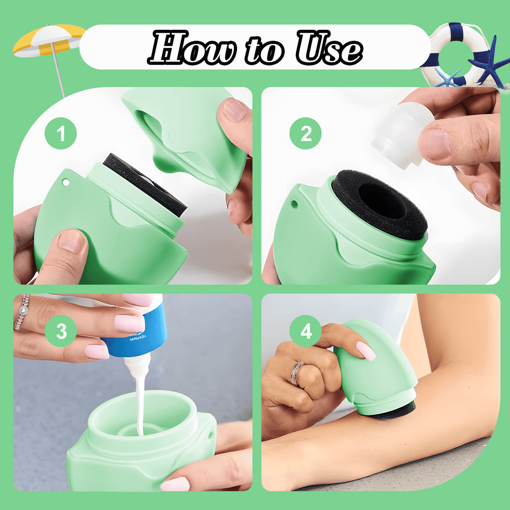 Roll on Sponge , Suncream & Lotion, Sun Screen Applicator for Kids, Adults & Families, Perfect Size for Travel - Image 6