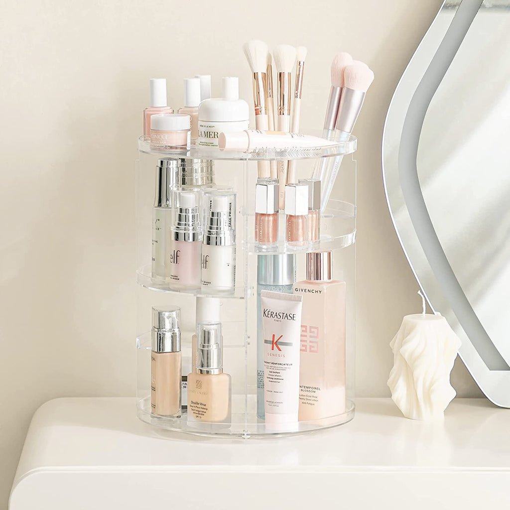 360 Rotating Makeup Organizer Adjustable Carousel Large Capacity Revolving Perfume Organizer Skincare Organizers Cosm... - Image 3