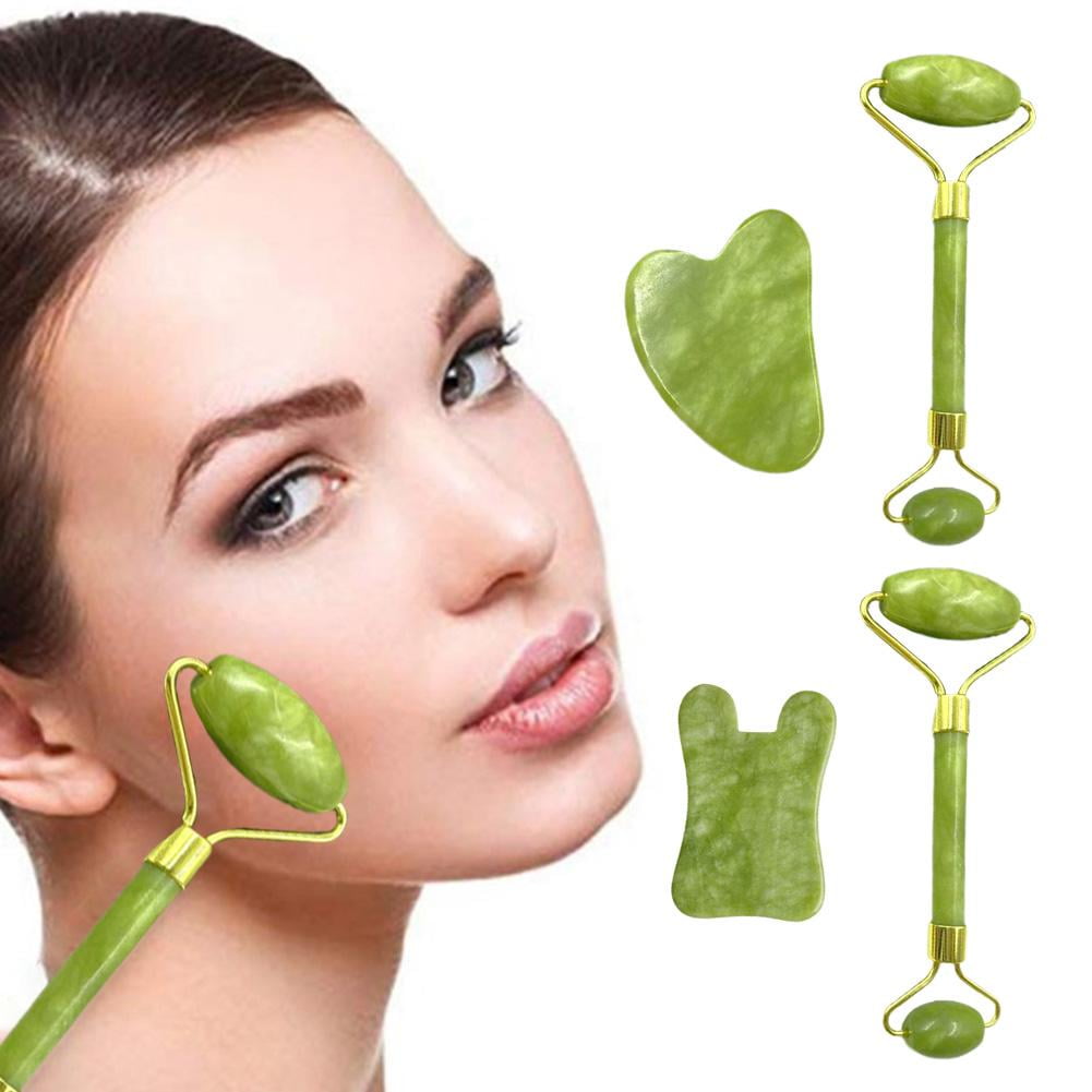 Natural Jade Face And Body Roller Massager Set With Scraper Smooth Skin Care Tool - Image 5