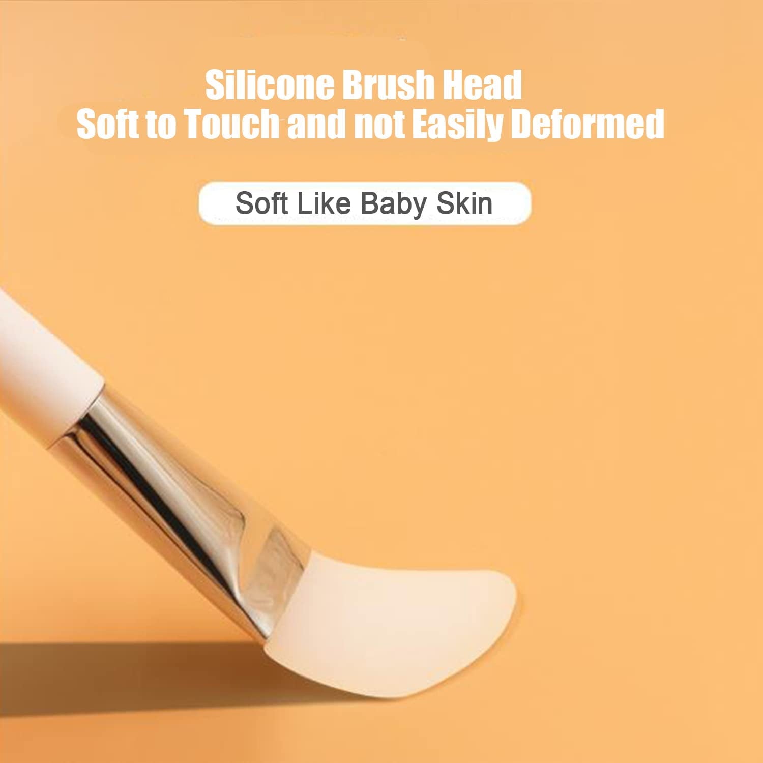 Facial Mask Application Brush, Soft Silicone Fan Shape White Brush Head Cosmetic Tool for Body Lotion, Mud, Clay, Cha... - Image 4
