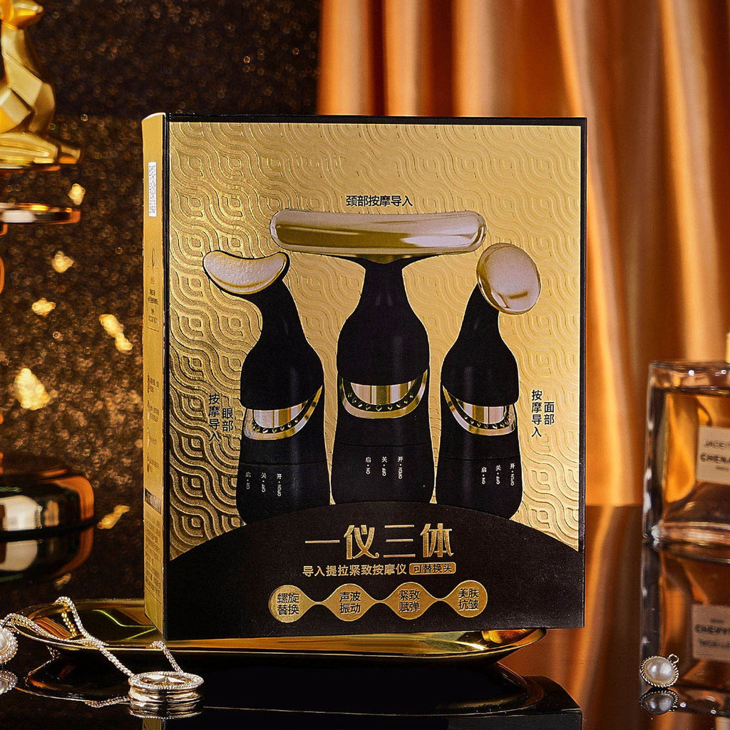 Electric Beauty Introducer, Facial Neck Eye Massager, Double Chin Removal Wrinkle Removal Tool, Neck Face Firming Skin Tightening, 3Pcs Set - Image 3