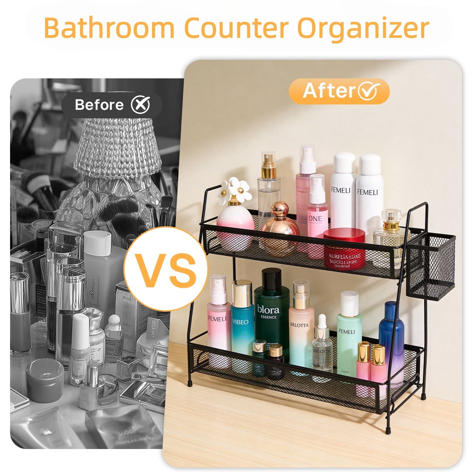 Bathroom Counter Organizer, 2 Tier Vanity Organizer and Storage for Cosmetic Skincare Perfume, Storage Organizers for... - Image 3