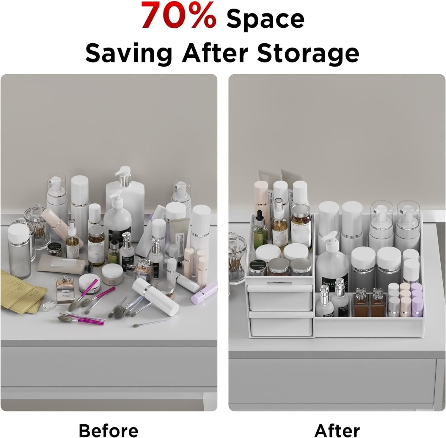 Makeup Storage,Makeup Organizer with Drawers,Bathroom Vanity Organizers and Storage Great for Cosmetics, skincare, Li... - Image 2