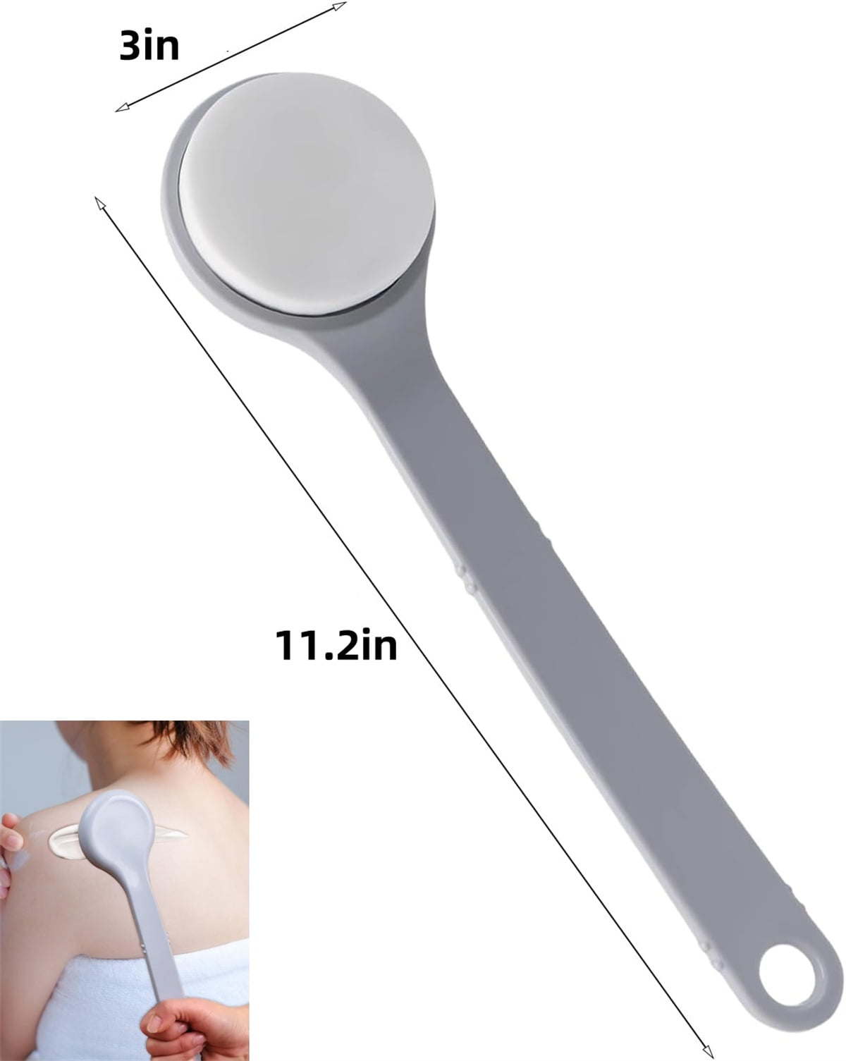 Gray Portable Lotion Applicator,1 Pack Durable Lotion Applicator for Back, Portable Sunscreen Brush Tool for Women an... - Image 2