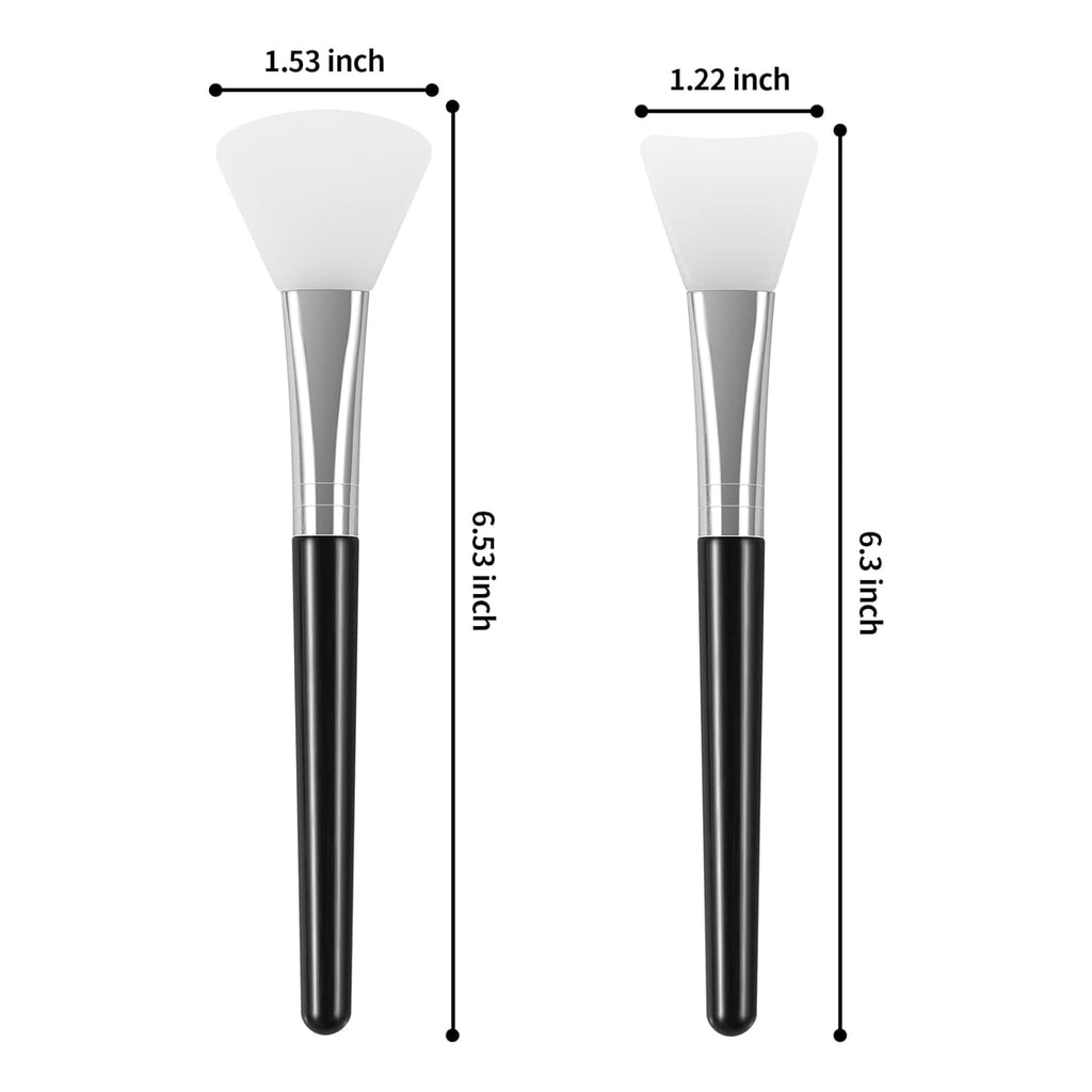 Silicone Face Mask Brush Applicator Flexible Silicone Brush for Mud Clay DIY Mask Body Lotion BB Cream Black, 4 Pcs - Image 2