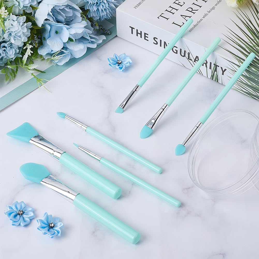 7Pcs 7 Silicone Brush Applicator Kit Green Soft Rubber Flexible Facial Muds Face Applicators Tools Brushes for Body L... - Image 4