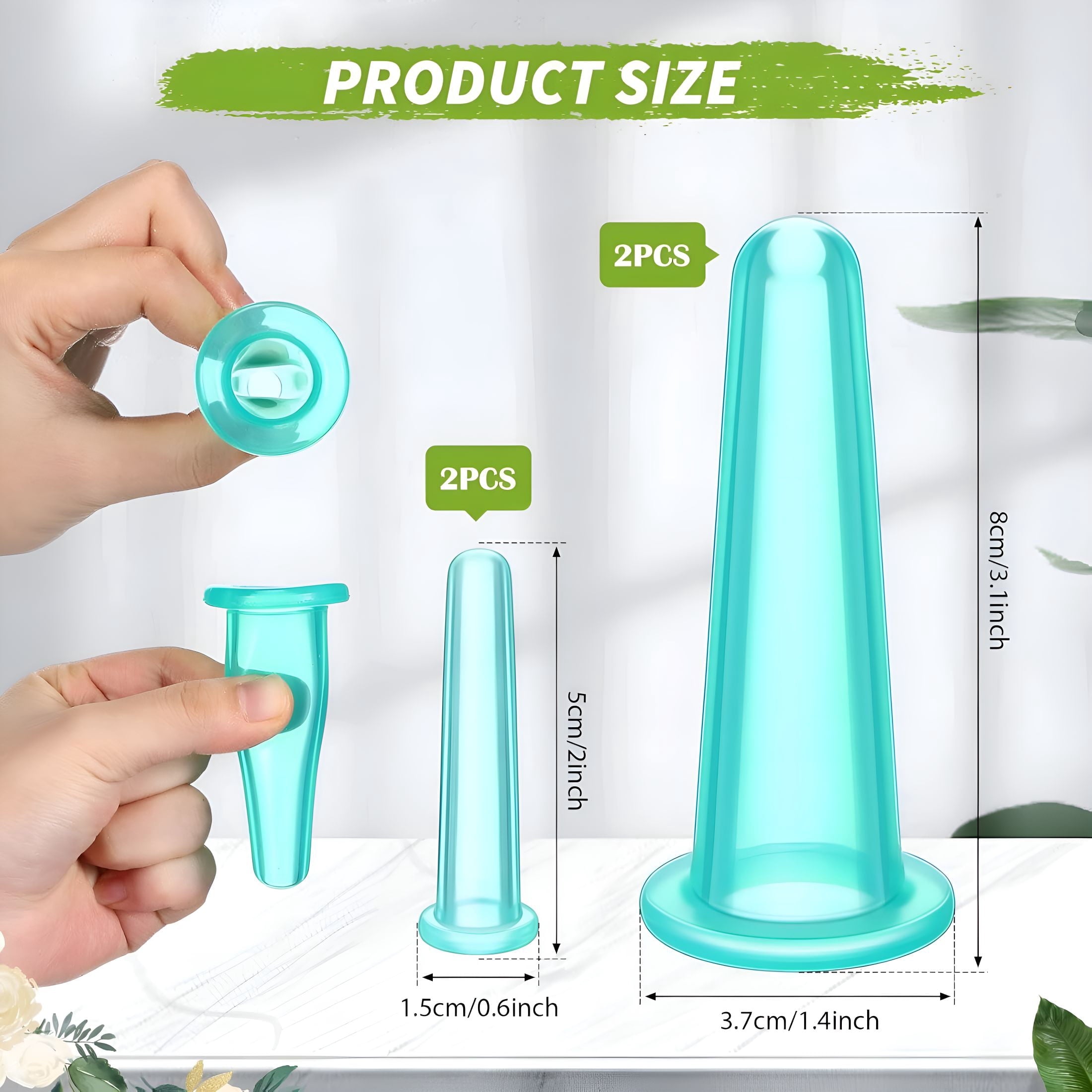 OITY 4 Pcs Face Cupping Set,Facial Cupping Set for Face And Eye Massage,Silicone Massage Vacuum Anti Aging Beauty Tool Facial Care - Image 2