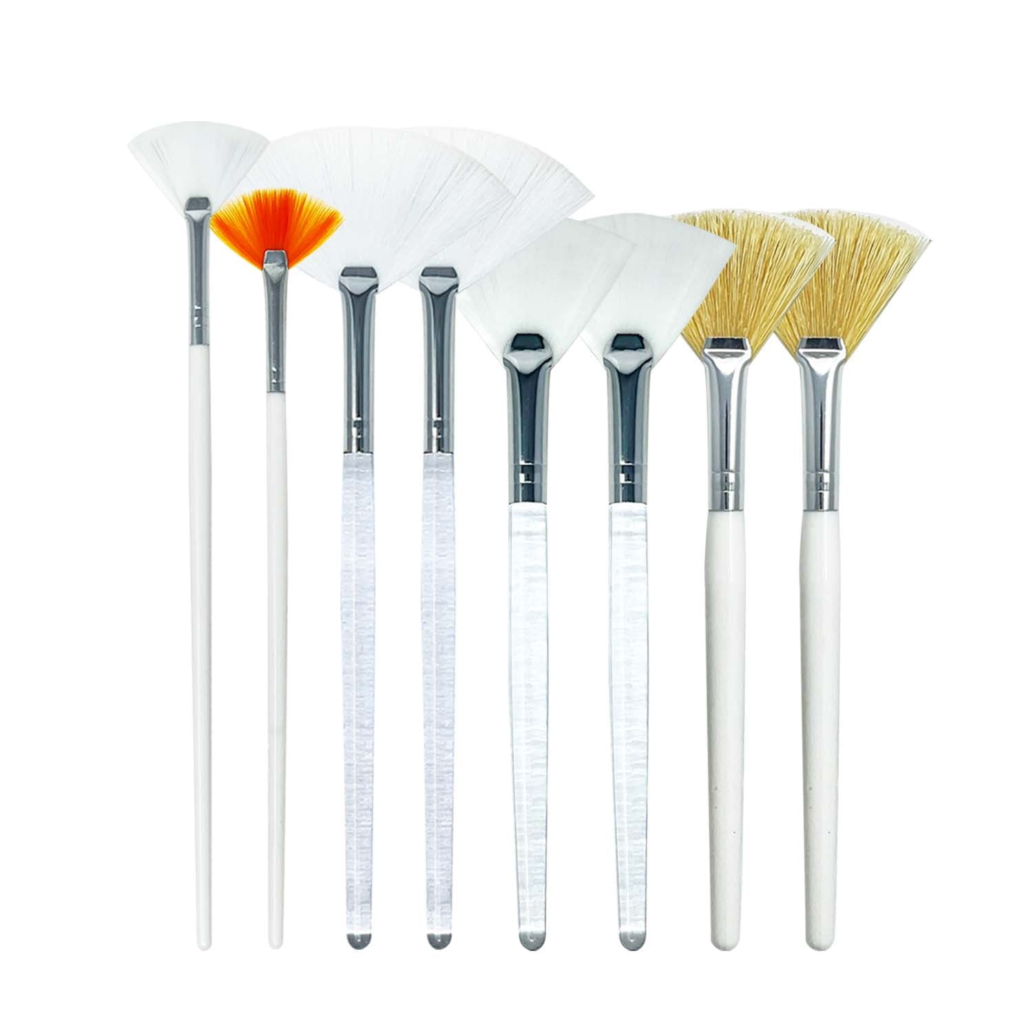 8-Pc Face Mask Brush Kit Fan, Flat, and Specialty Shapes for Precise Application of Clay Masks, Modeling Masks, and V...