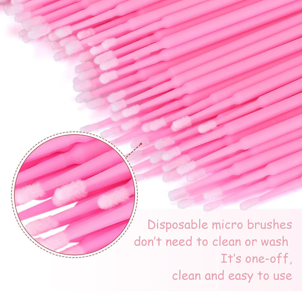 100pcs Cotton for Makeup, Pink Disposable Applicators Brush for Nails, Eyeliner and Lash Tech Supplies - Image 3