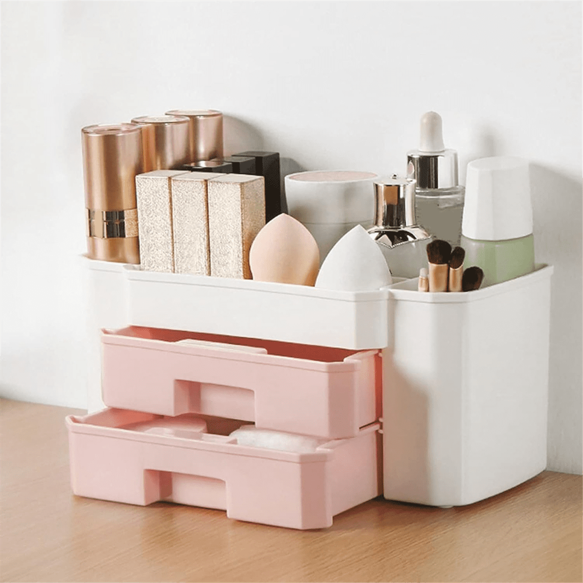 Makeup Organizer Cosmetic Case for Jewelry Hair Accessories Beauty Skincare Product Organizing Storage Box,Green - Image 5