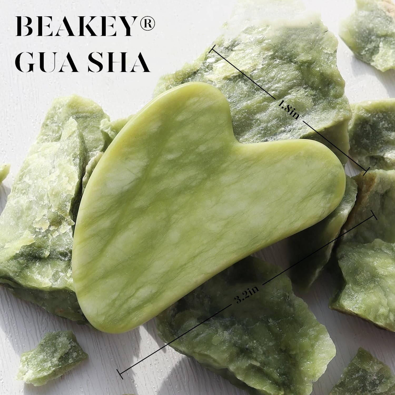 Jade Roller & Gua Sha, Natural Jade Face Roller Gua Sha Tool Facial Skin Care Supplies, Green - Image 4