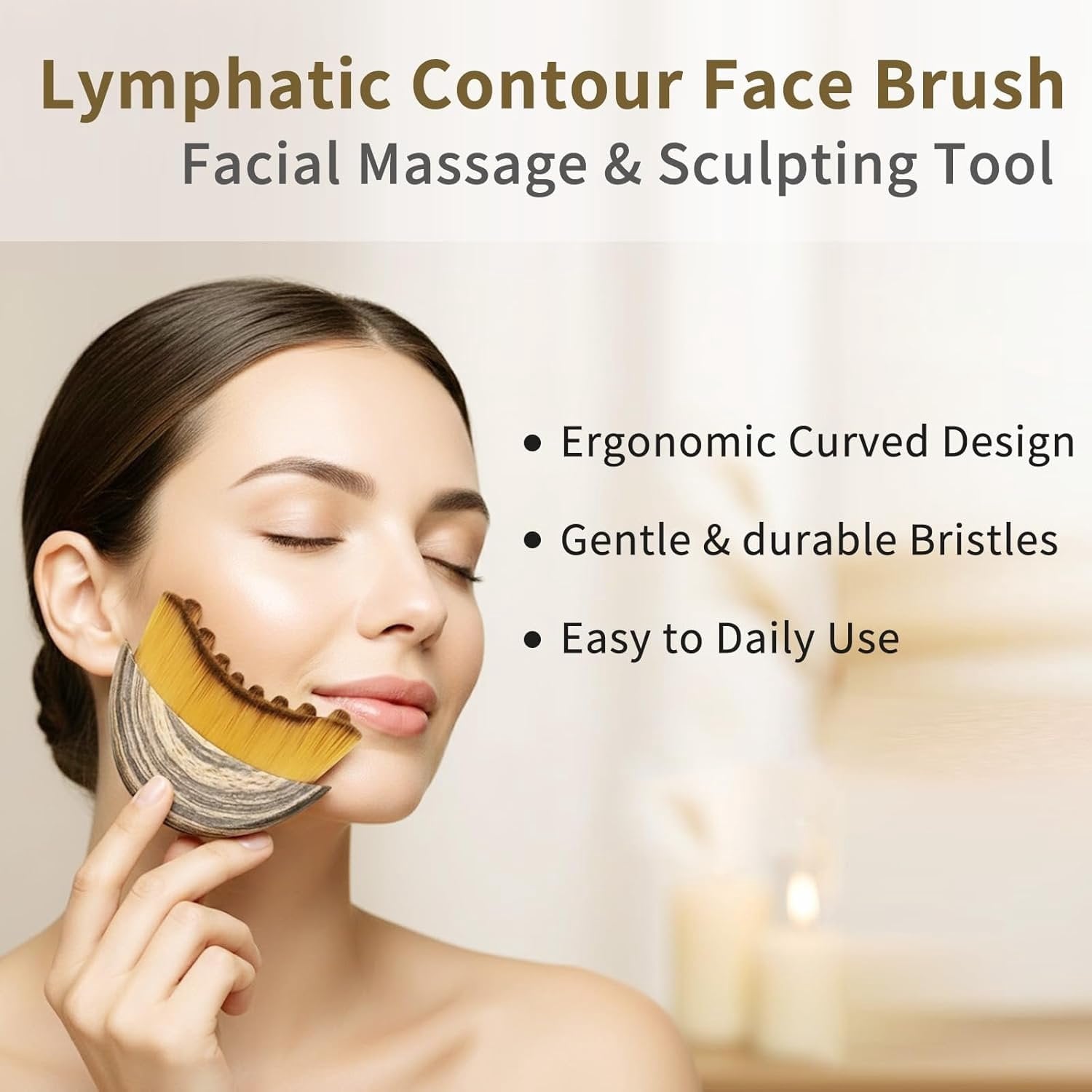 2 count Contour Brush, Drainage Brush, Gentle Facial Sculpting for Jawline & Cheeks, Designed to Fit The Precisely - Image 2