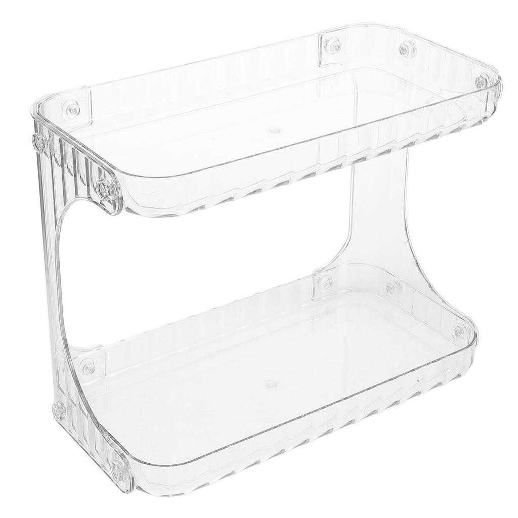 Bathroom Corner Organizer with Dual-Layer Storage for Skincare and Makeup in PET Material - Image 5