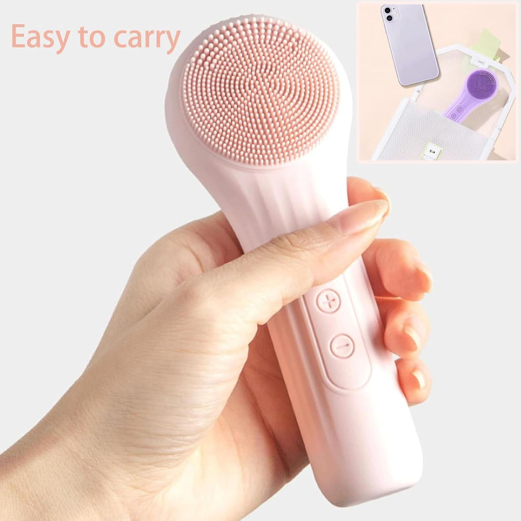 Rechargeable Heated Silicone Facial Brush - Vibrating Exfoliating & Deep Cleansing Massage Tool - Image 5