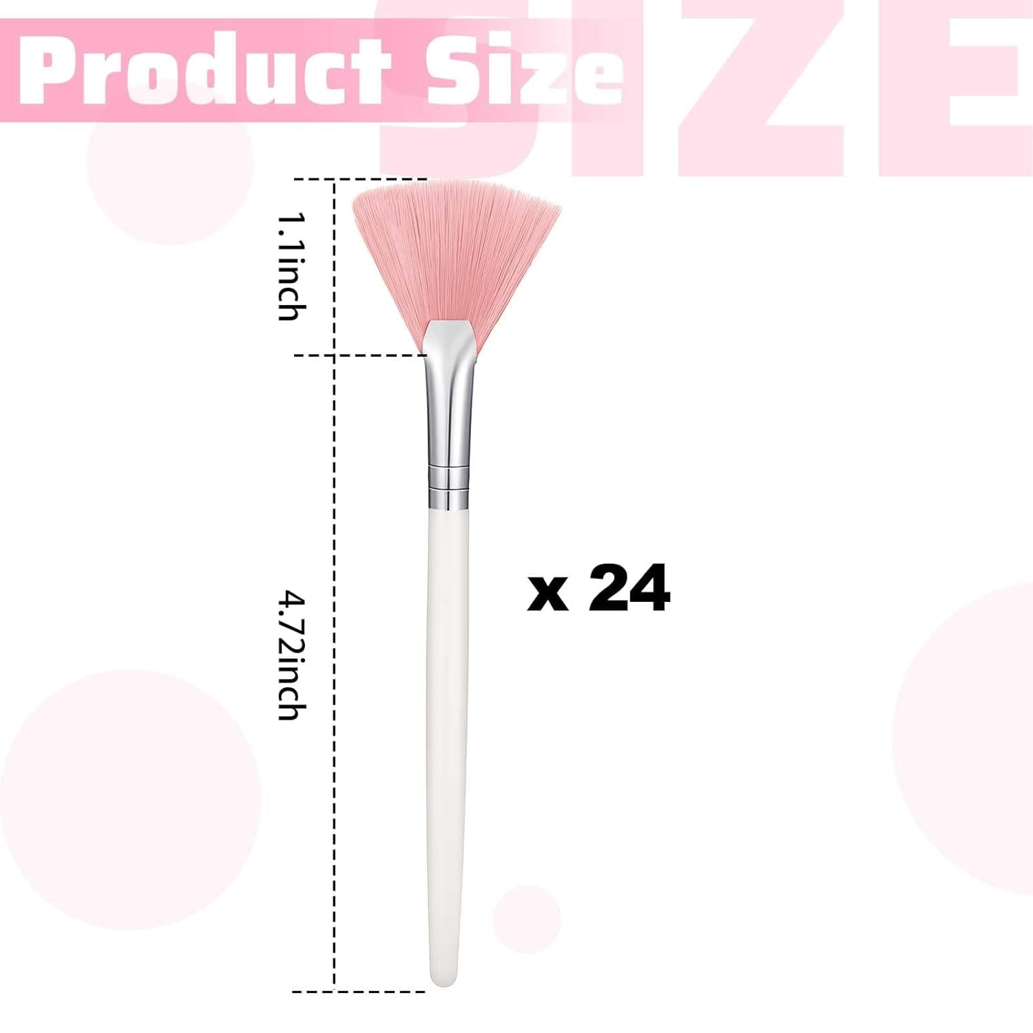 24 Pcs Fan Mask Brushes Soft Facial Applicator Brushes Pink Nylon Fan Makeup Brushes for Face Mask Clay Mud Powder Ap... - Image 4