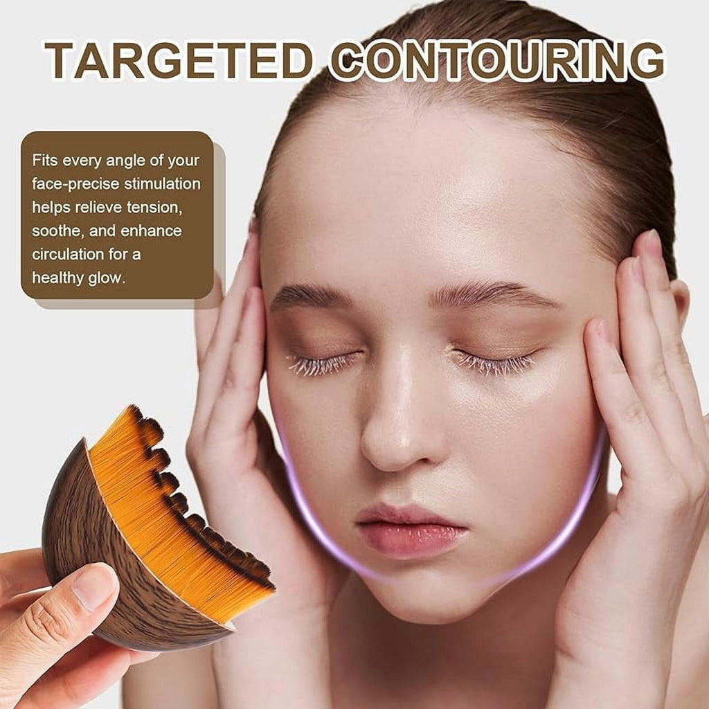 Facial Contour Brush for Jawline Sculpting, Soft Bristled Face Massager Tool for Puffiness Relief and Circulation Boo... - Image 4