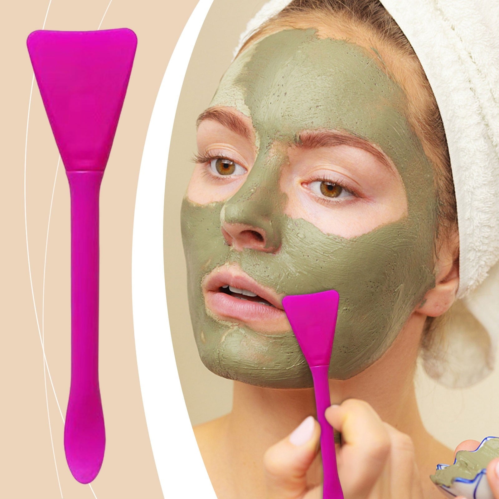 Momihoom Mask Applicator Silicone Face Brush Face Mud Cream,Clay Mask,Modeling Mask Brushes Mud Mixing Spatula Double... - Image 4