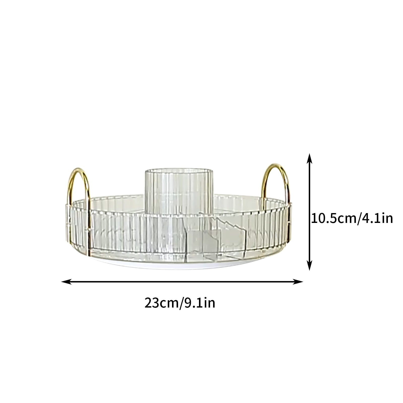 Makeup Organizer for Bedroom Countertop Rotating Vanity Organizer Tray Plastic Comestic Skincare Organizers for Bathr... - Image 3