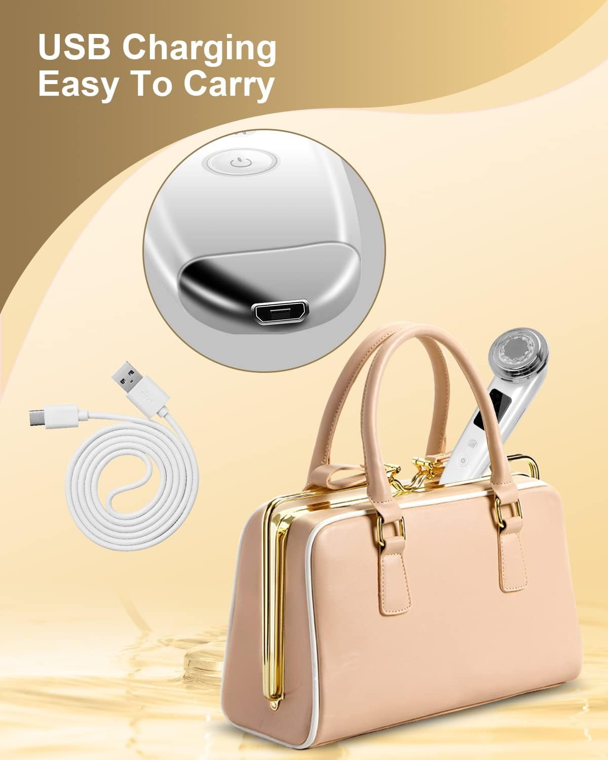 Banome Face Massager Electric Face Lifting 4 in 1 Facial Massager Anti Aging Skin Tightening Firming Skin Care Tools (White) - Image 5
