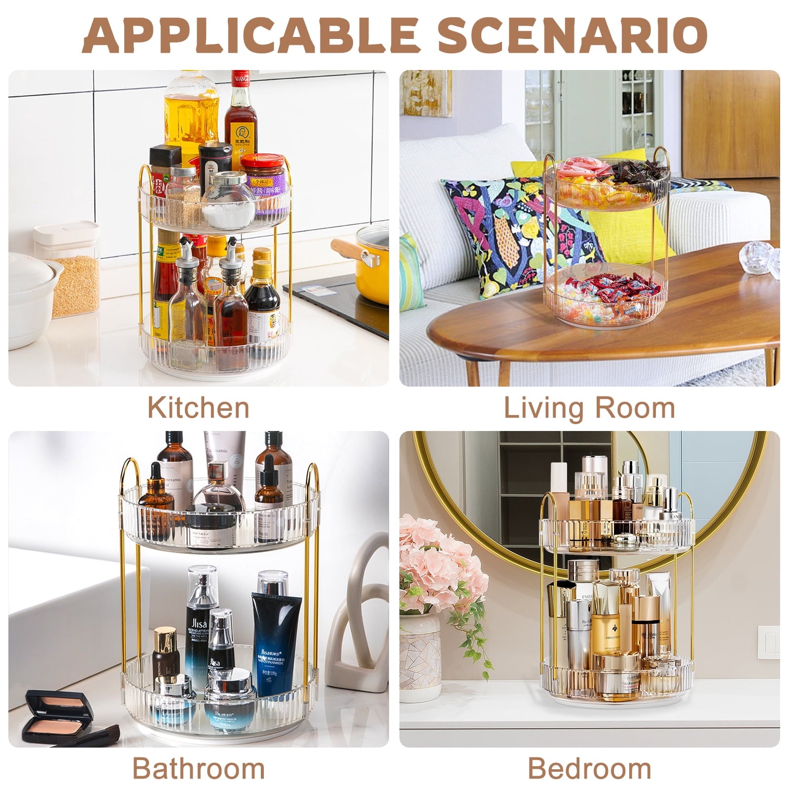 360 Organizer, High-Capacity Skincare Clear Storage, Countertop Vanity Organizer, Skincare Perfume Vanity Organizers(... - Image 3