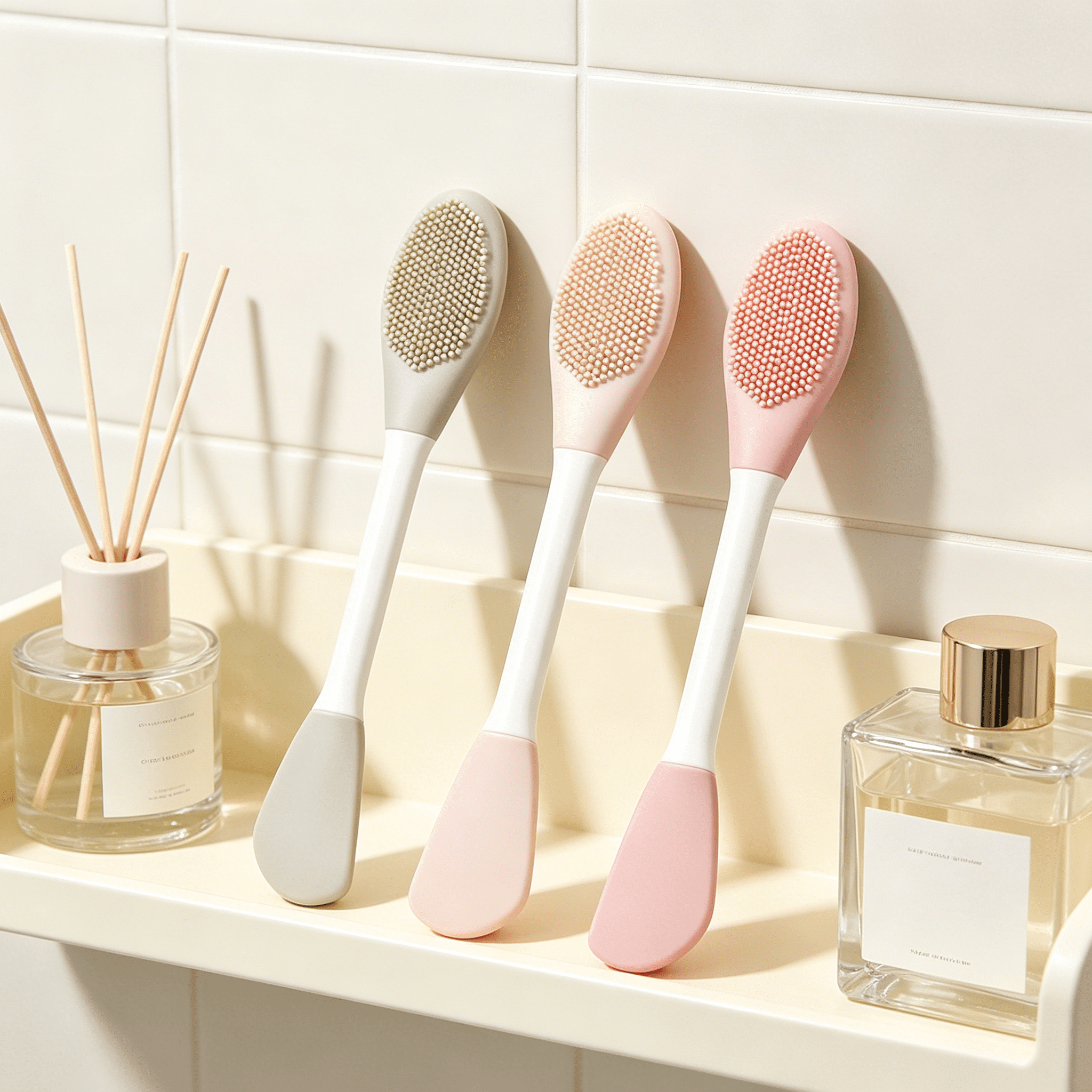 2026 New 3Pcs Silicone Mask Applicators Dual End Face Scrubber Facial Mask Applicator Brush Beauty Tool - Image 6