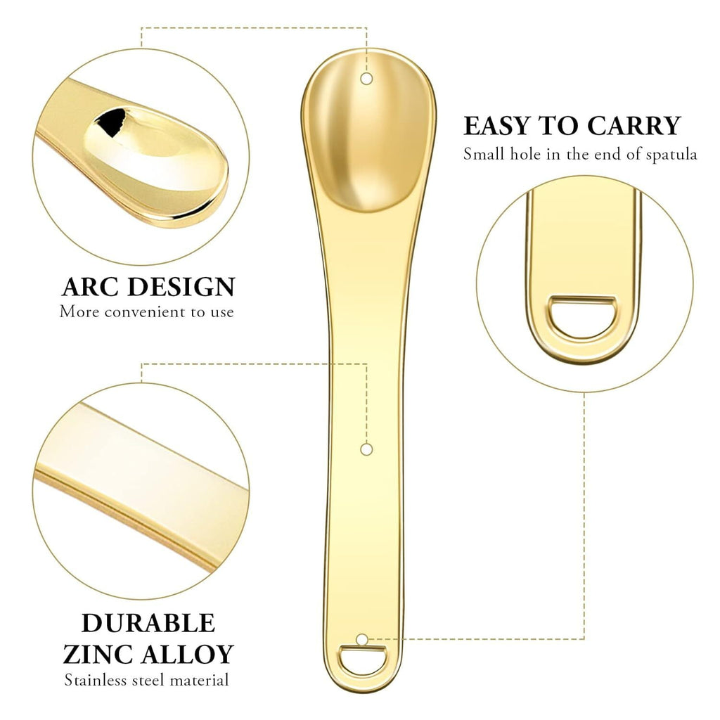LQQBOX 3 Pcs Mini Metal Makeup Spatula Skin Care Cosmetic Spoon Reusable Applicator, Beauty Scoop for Facial Cosmetic for Face Mask Cream Lo - Image 2