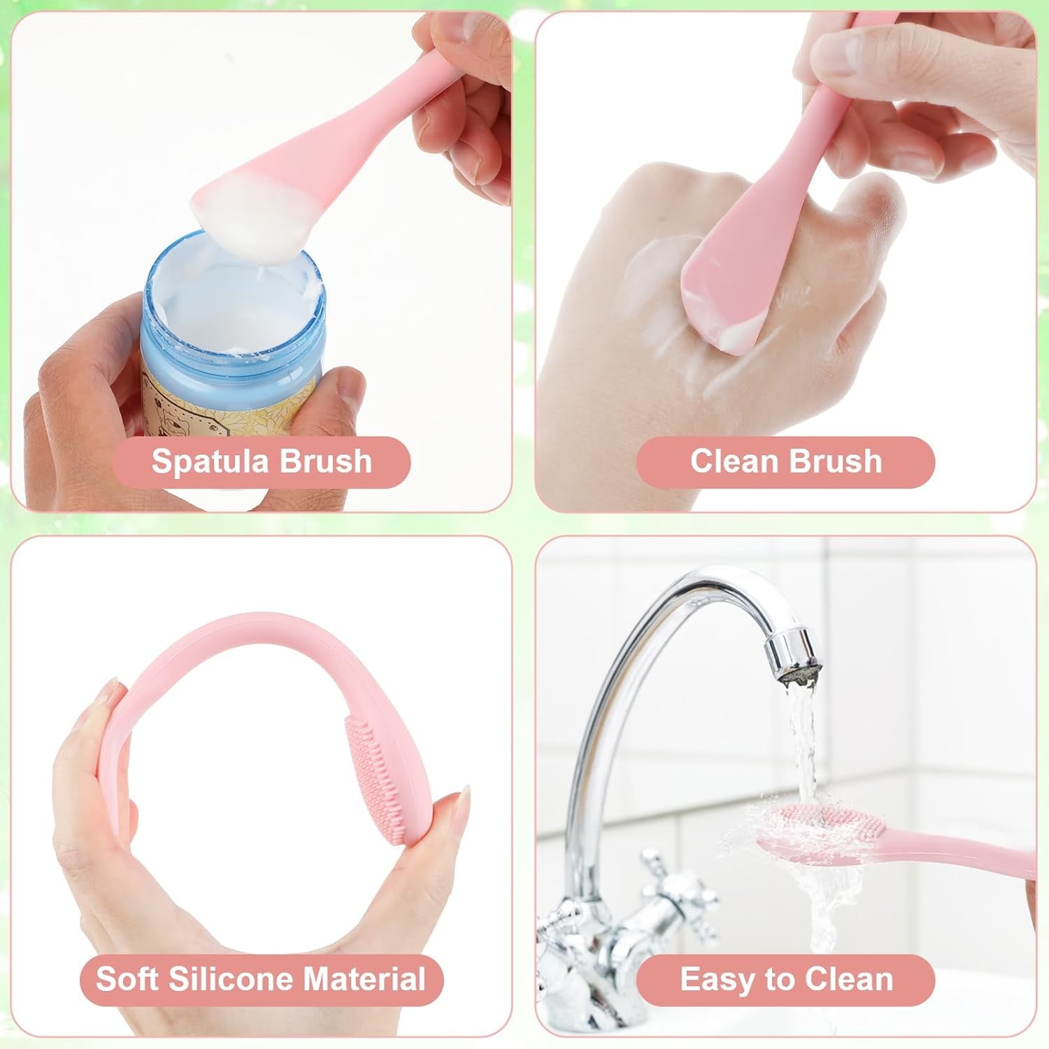 Silicone Face Mask Applicator 2 Pcs Facial Mask Brushes Double End Scrubber Brush Spatulas Tools Soft Beauty Brush Ma... - Image 4
