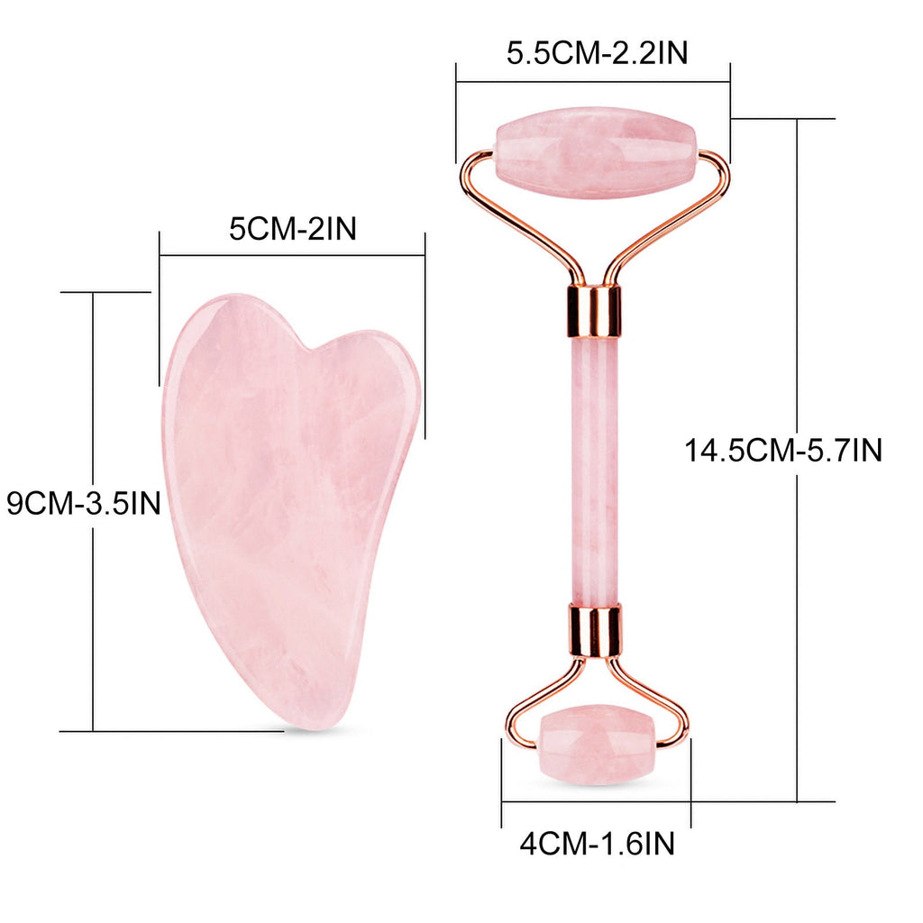 Kiplyki Gua Sha Facial Massage Natural Pink jade roller Massager Face Slimming Gift - Image 4