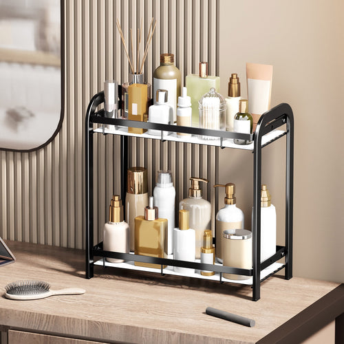 2-Tier Bathroom Counter Organizer, Vanity Tray Shelf, Bathroom Organizer Countertop, Vanity Organizer Bathroom Tray, ... - Image 2