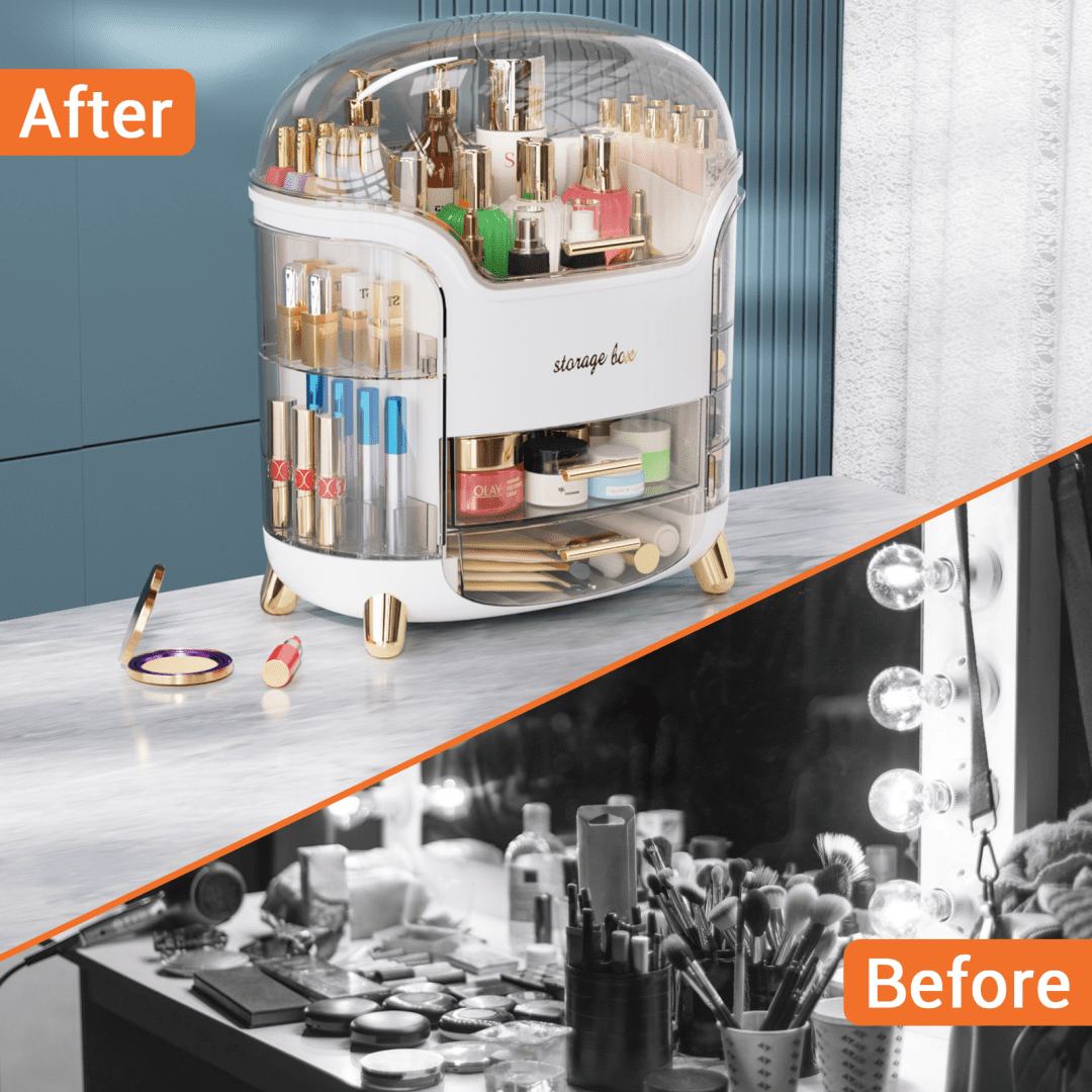 Large Capacity Makeup Organizer Countertop Vanity Organizer for Waterproof and Dustproof Skincare, Multi-Style, Clear - Image 5