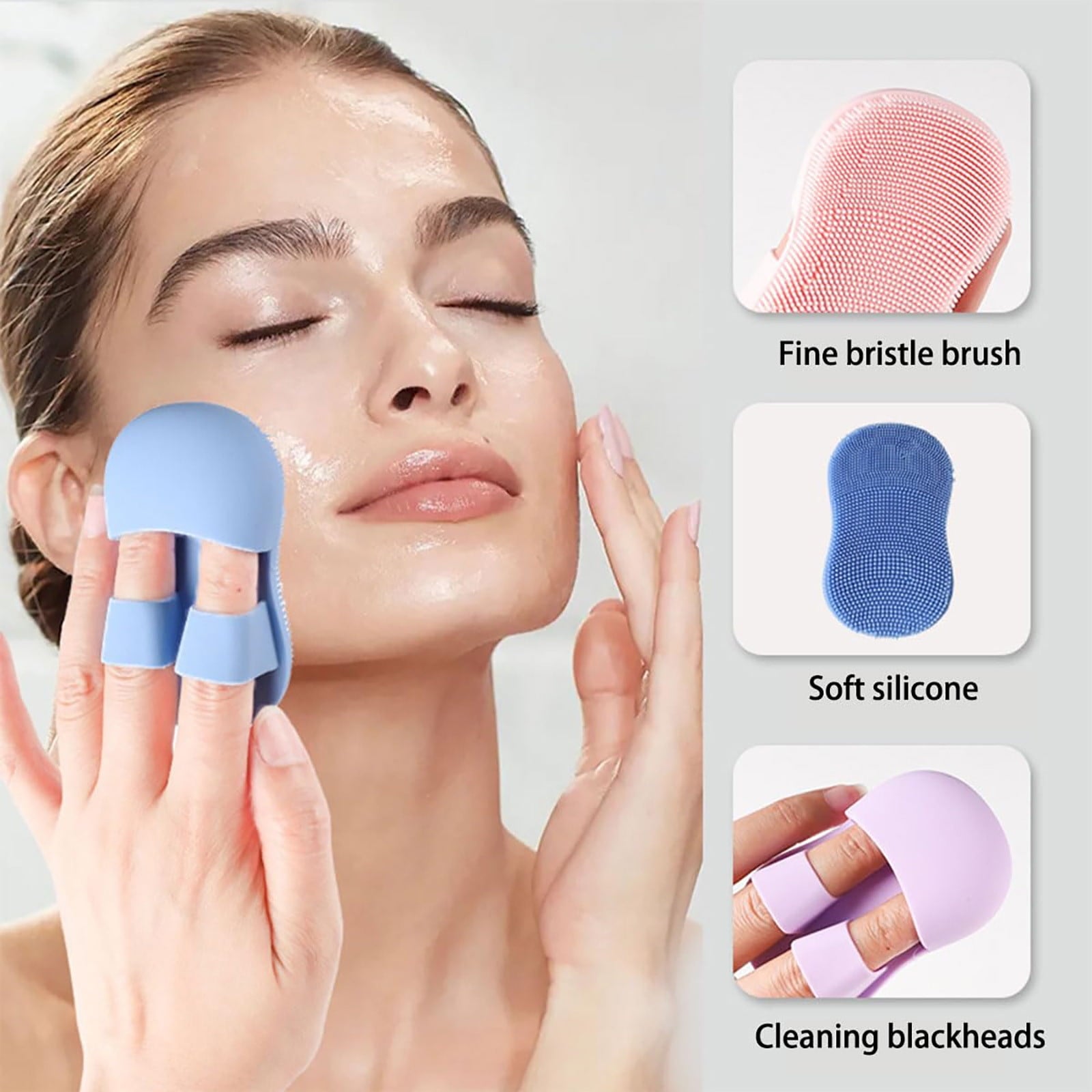 Beauty Tools Silicone Finger Facial Cleansing Brush Mini Handheld Face Scrubber Gentle Exfoliator for Skin Pore Clean... - Image 4