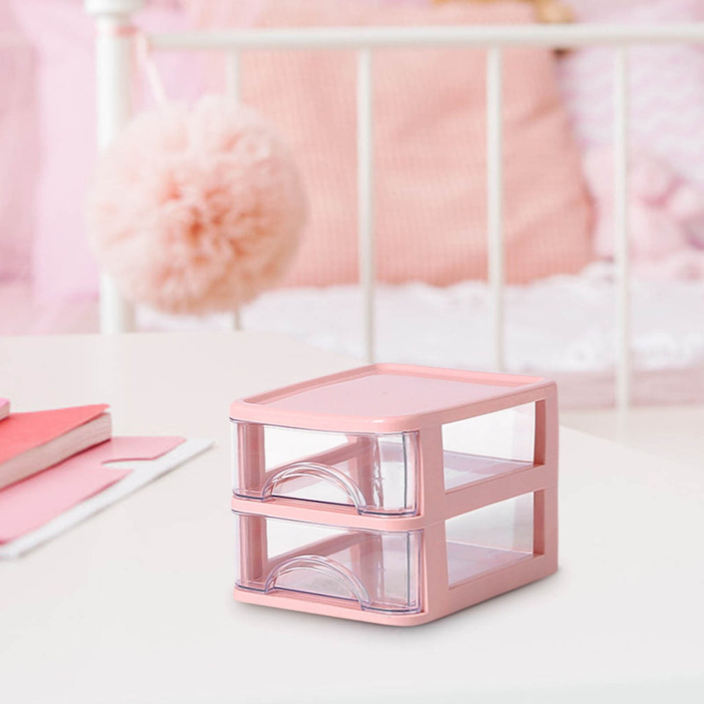Plastic Drawer Storage with 2 Drawers, Makeup Organizer Countertop, Skincare, Jewelry, Desk, Pantry, Bathroom Drawer ... - Image 4