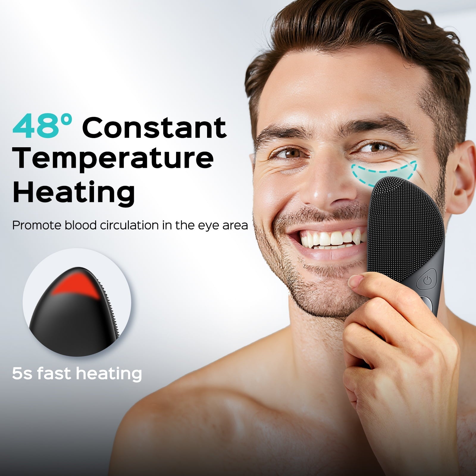 COSLUS Facial Cleansing Brush Silicone Face Scrubber,IPX7 Waterproof,4 Cleansing Modes,Electric Face Brush for Cleaning,Exfoliating,Massagin - Image 6