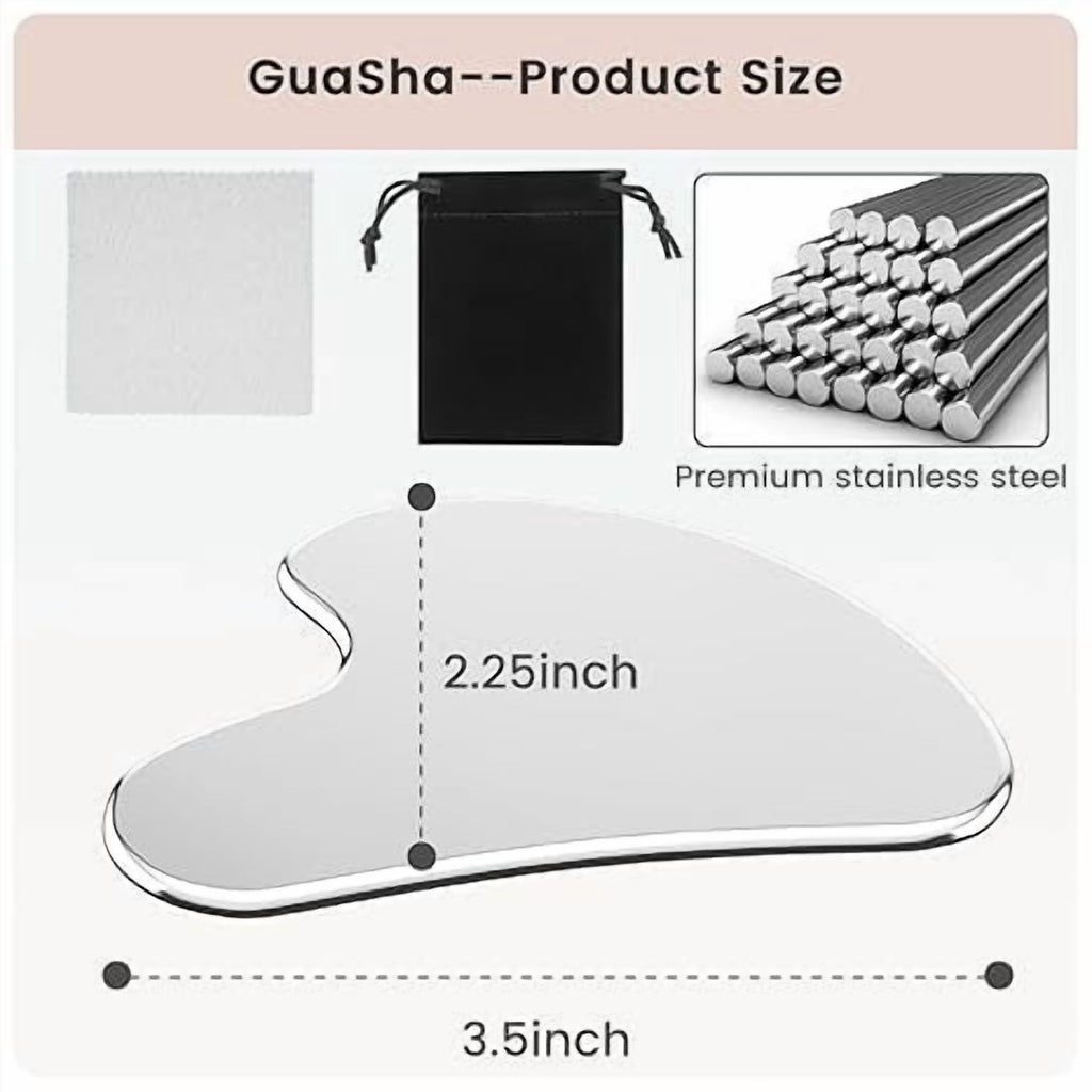 304 Stainless Steel Gua Sha Facial Tools 1 PC, Guasha Tool for Face or Body Massage, Massager Tool for Facial Care, S... - Image 3