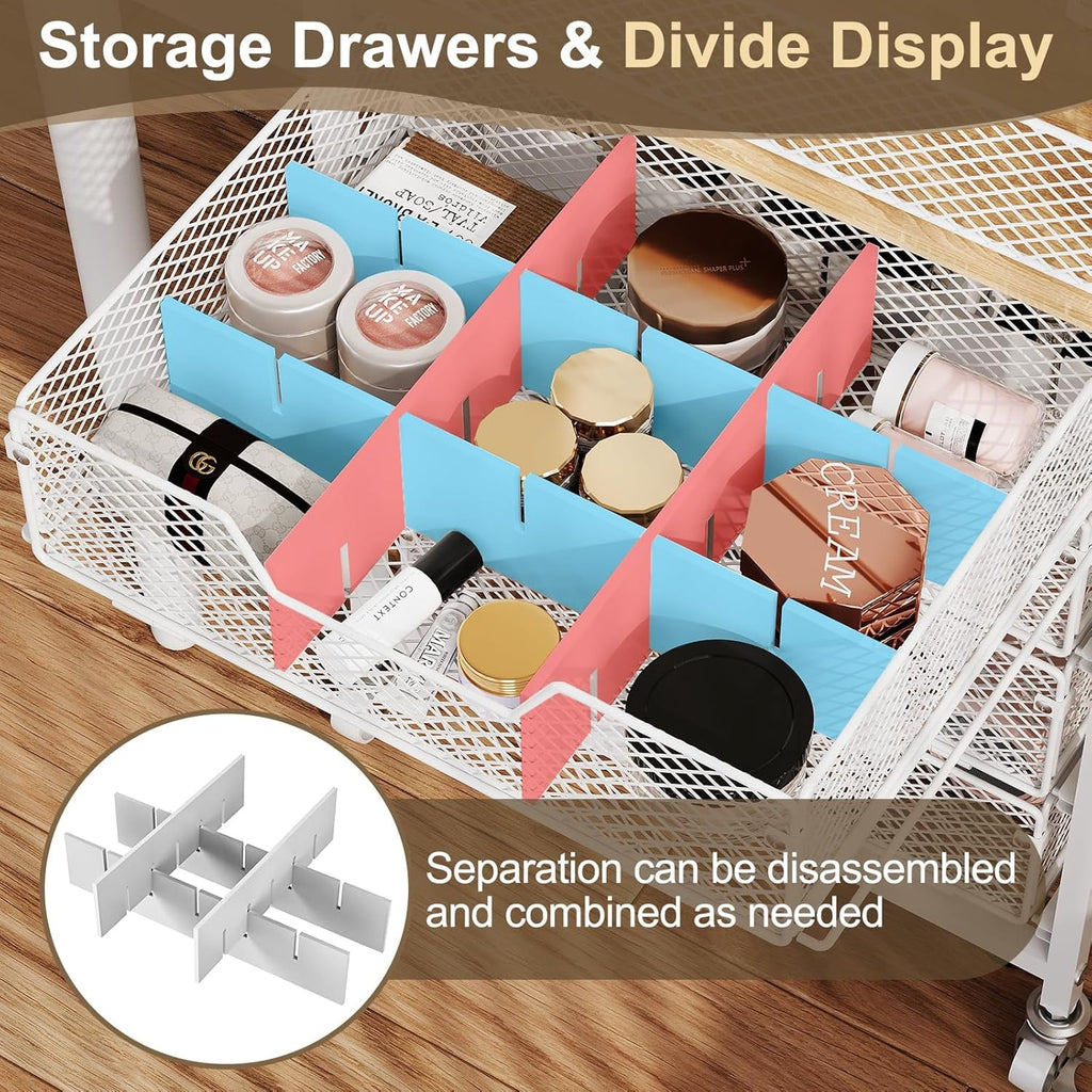 Rolling Makeup Cart Organizer with 4 Drawers, Floor Skincare Organizers with Wheels, Cosmetics Display Cases, Storage... - Image 2