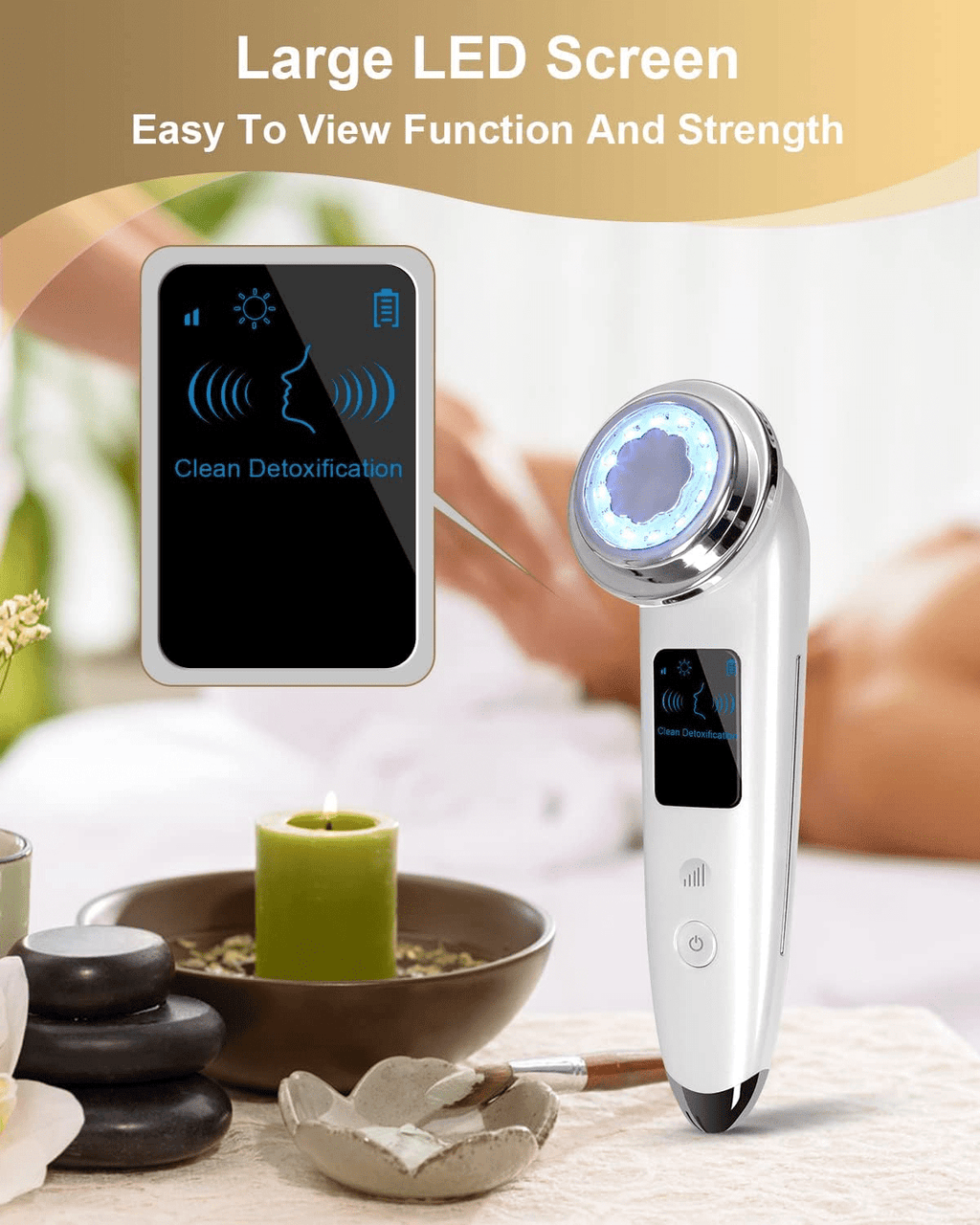 Face Massager Electric Face Lifting 4 in 1 Facial Massager Anti Aging Skin Tightening Firming Skin Care Tools (White) - Image 3