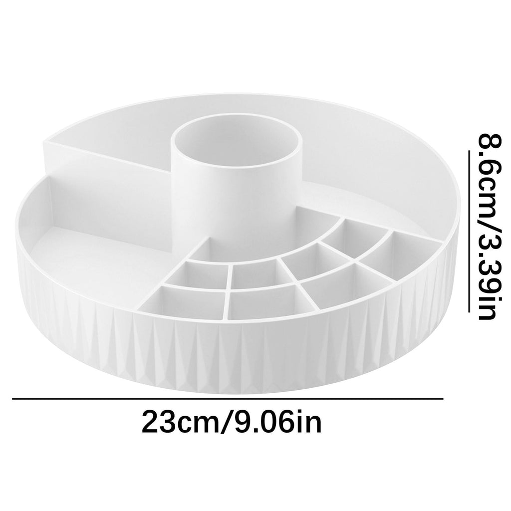 Desktop Rotating Cosmetic Storage Box, Multi-Functional Compartmentalized Makeup Organizer, Spinning Turntable for Ma... - Image 2